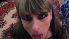 Vika amateur crossdresser cd transvestite slut fucked hard