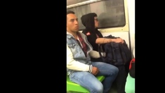 Jerks off in train