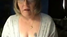 Dirty granny has fun on web cam. Amateur older