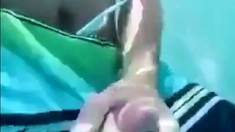 Jerk off under water