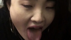 Asian Girl Blowjobs Outdoors POV