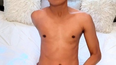 Gay twink solo for this huge cock jacking off
