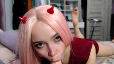Horny amateur web cam teen girl takes a toy deep inside