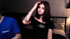 Amateur webcam babe showing her sexual goods