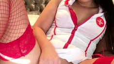 Lovely Amateur teen brunette masturbating outdoor