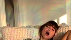 Amateur striptease and Solo masturbation