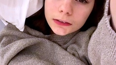 Hot brunette close up pussy masturbation on cam
