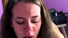 Delirious brunette whore riding big cock hardcore