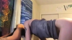 Two Guys Share A Pussy - Intense Threesome At Home (hd)