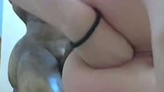 Fisting Her Ass on Webcam