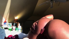 Ebony Solo Anal Play with a Toy