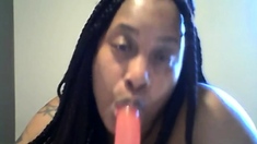 BBW Solo Female Plays with Dildo - Nasty Deep Throat