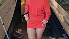 Solo Eurobabe Masturbating Outdoors