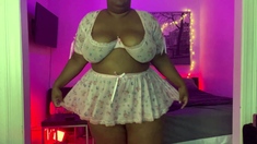 The greatest BBW Aicha Black Trying on lingerie before my
