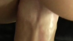 Petite Young Brunette Has A Muscled Guy Banging Her Snatch On The Sofa