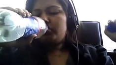 Bored Desi Chubby On Webcam Plays With Her Boobie