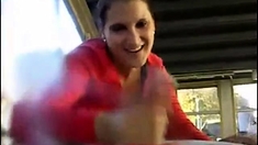 Huge Cumblast In The Cameralens After Blow And Handjob