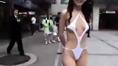 Walking semi-nude in Tokyo Streets