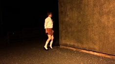 sissy schoolgirl cathy goes outside